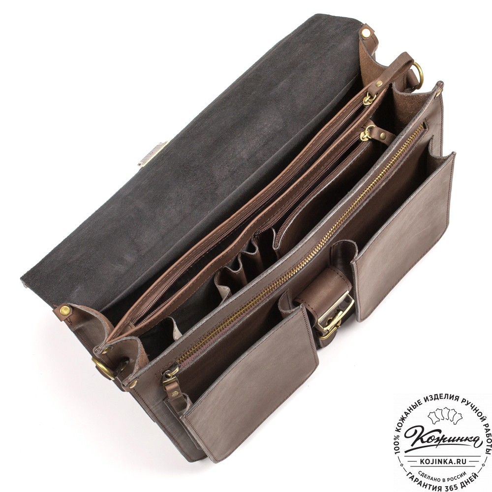 Кожаный портфель "Герман" (тёмно-коричневый)