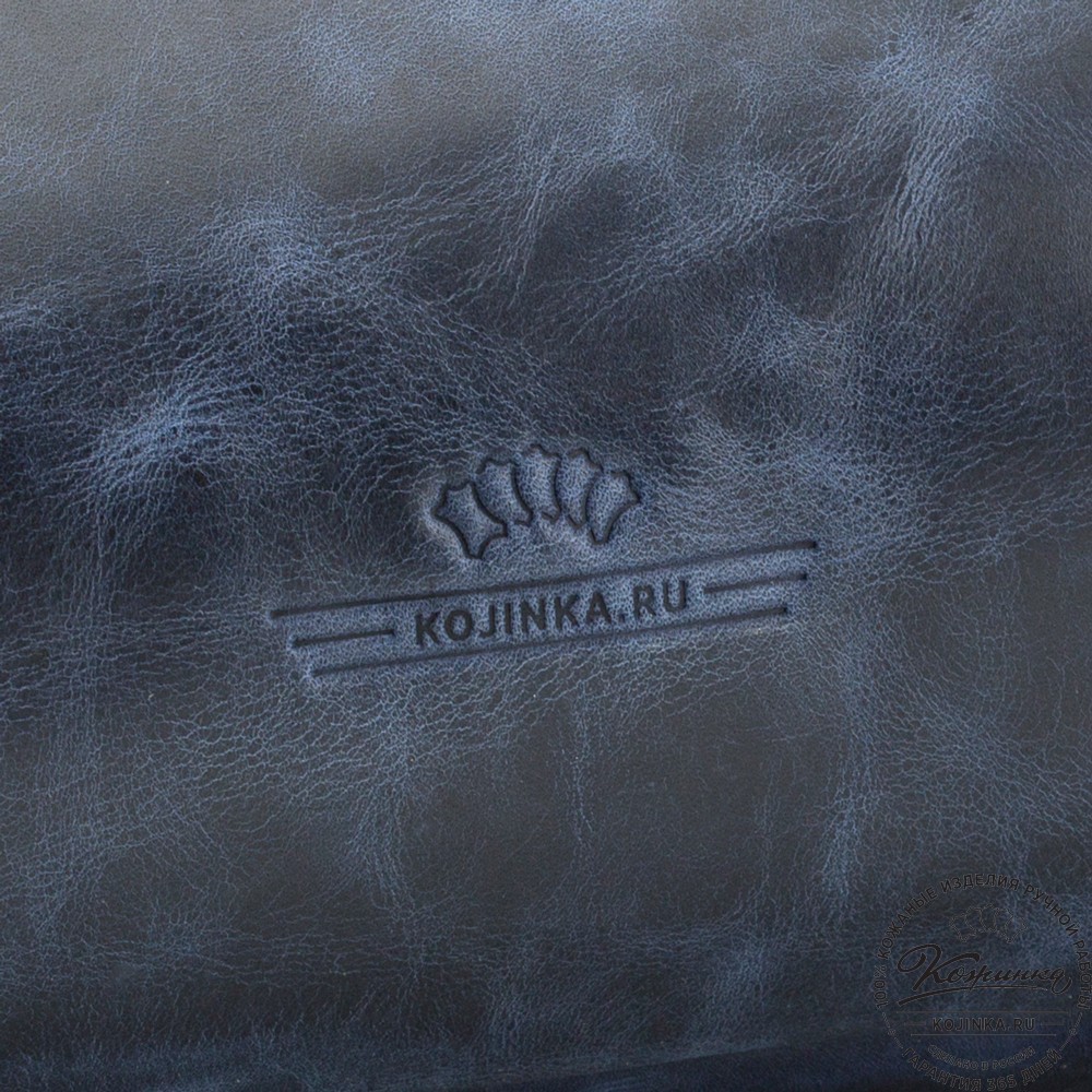 Женский кожаный рюкзак-сумка "Греция" (синий антик)