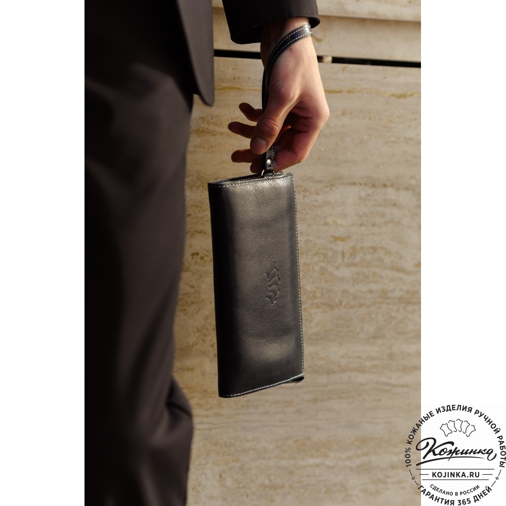 Кожаный клатч  Москва (черный)