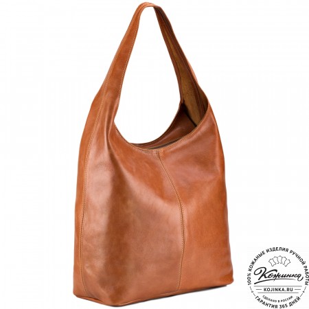 Женская кожаная сумка "Винтаж" (рыжая) 