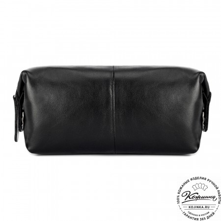 Кожаная косметичка "Бамбина" (чёрная)