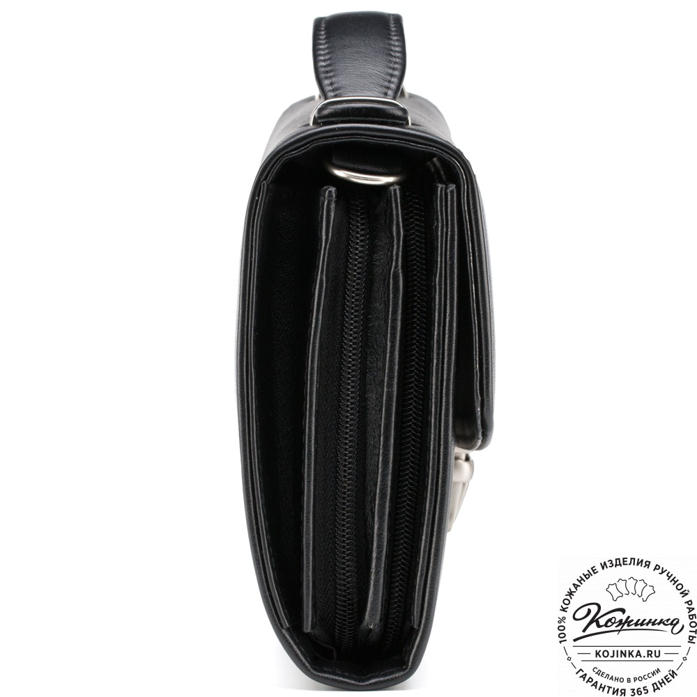Кожаная барсетка "Фидель" (чёрная)