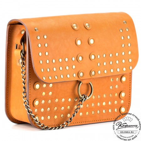 Женская кожаная сумка "Мариарт" (рыжая)