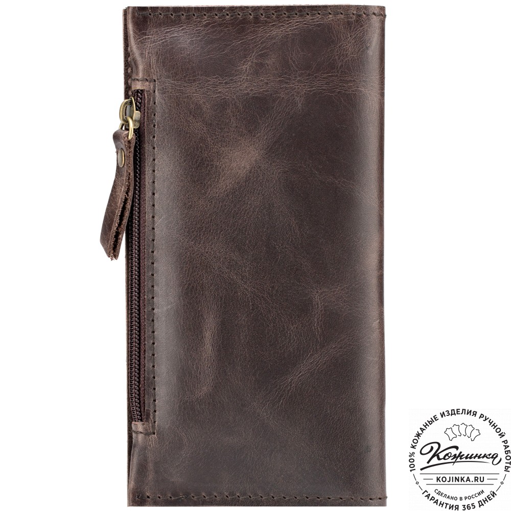Кожаное портмоне "Арни" (тёмно-коричневый антик)