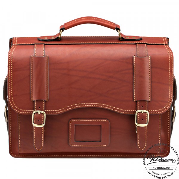 Кожаный портфель-кофр "Адъютант" (коричневый). фото 1