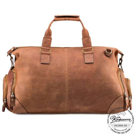 Кожаная дорожная сумка "Каркассон" (коричневый крейзи)