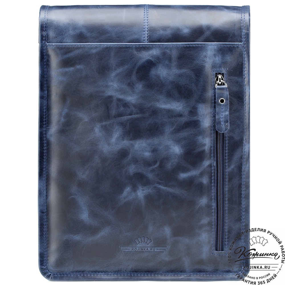 Кожаная сумка "Митчел" (синий антик)