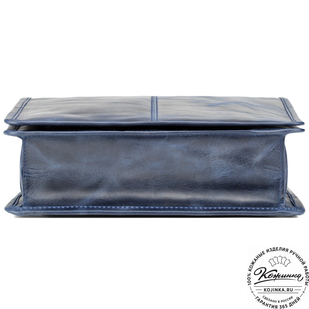 Кожаная сумка "Митчел" (синий антик)