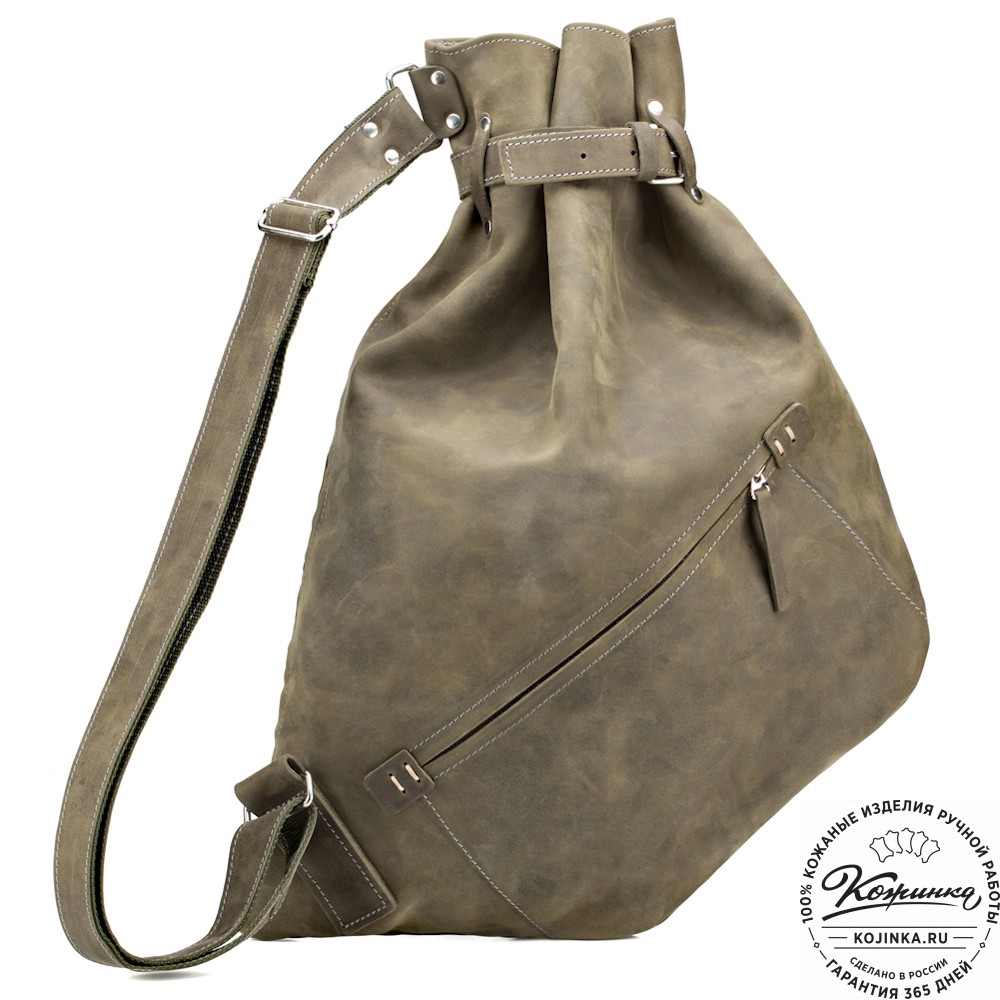 Кожаный рюкзак "Селена" (олива)