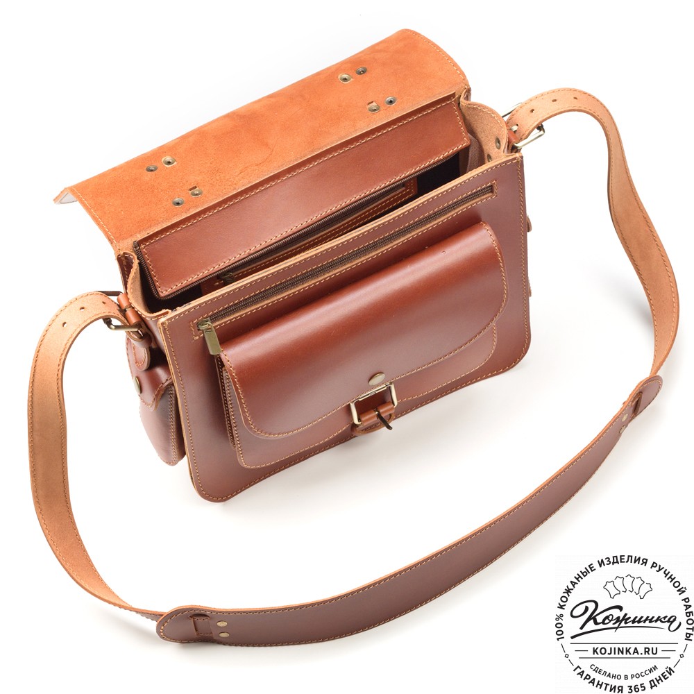 Кожаная  сумка "Виктория" (рыжая)