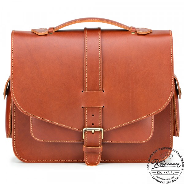 Кожаная  сумка "Виктория" (рыжая). фото 1