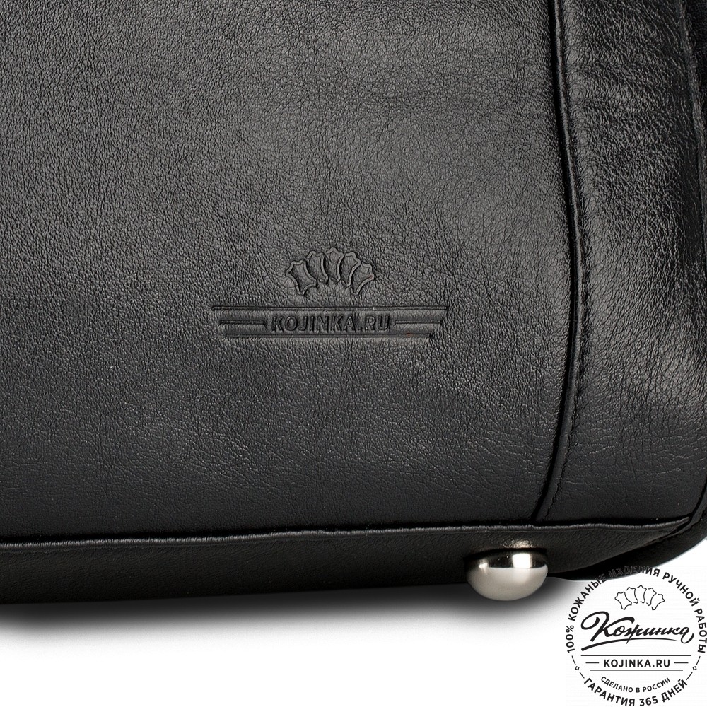 Кожаная дорожная сумка "Балтимор" (чёрная)