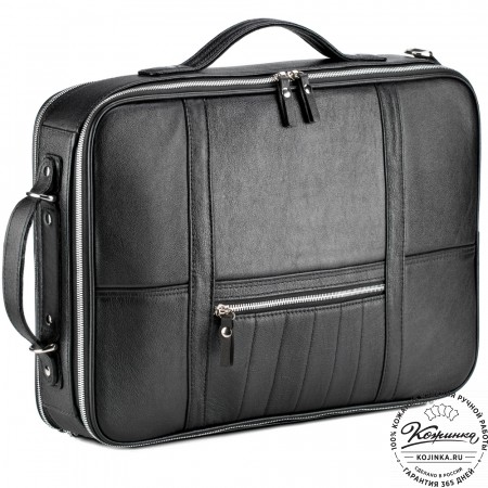 Кожаный рюкзак-сумка "Лесснер" (черный)