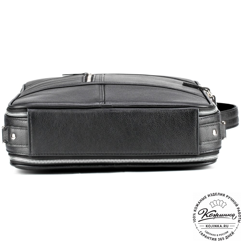 Кожаный рюкзак-сумка "Лесснер" (черный)