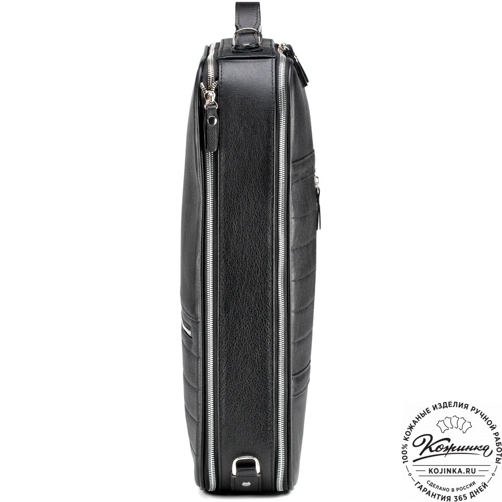 Кожаный рюкзак-сумка "Лесснер" (черный)