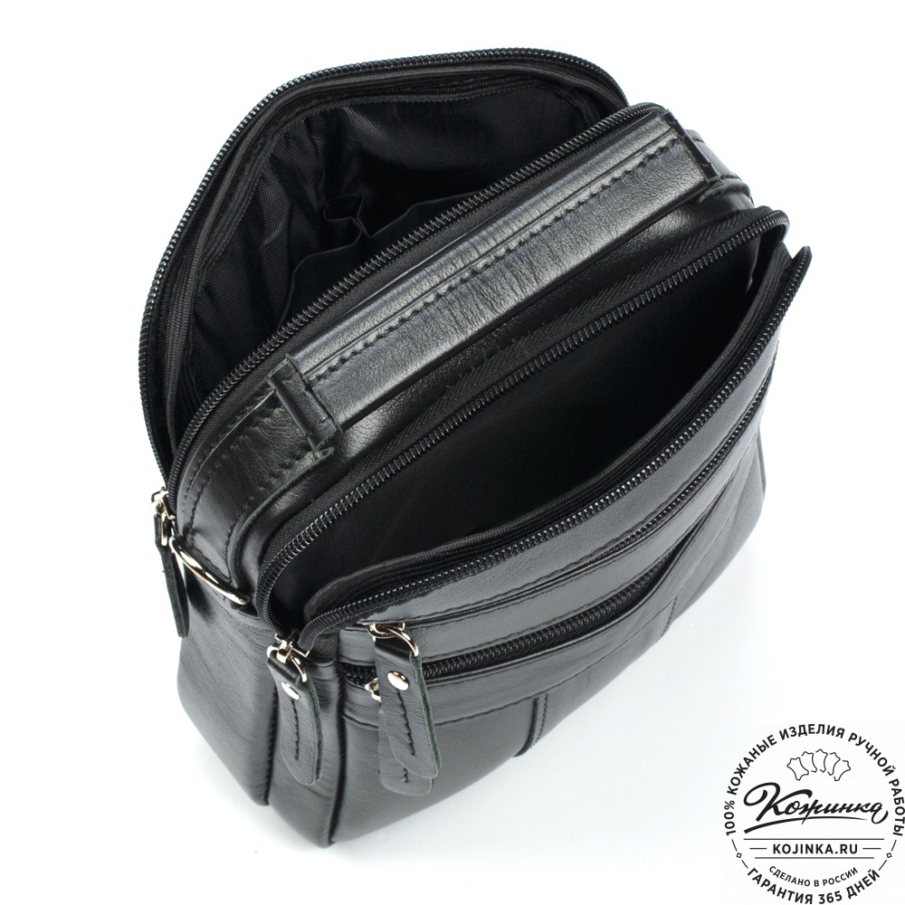 Кожаная сумка "Дали" (чёрная)