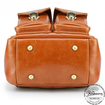 Женский кожаный рюкзак "Нэнси" (рыжий)