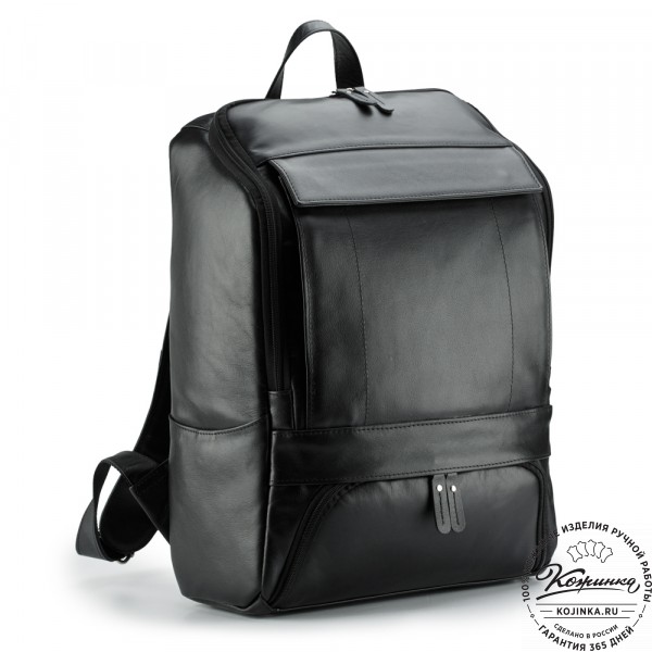 Кожаный рюкзак "Вена" (чёрный). фото 1