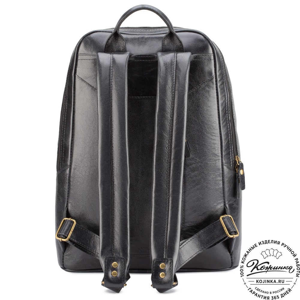 Кожаный рюкзак "Венгрия" (чёрный)