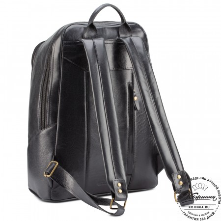 Кожаный рюкзак "Венгрия" (чёрный)