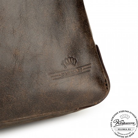 Кожаная деловая сумка "Гильермо" (коричневая наппа) 