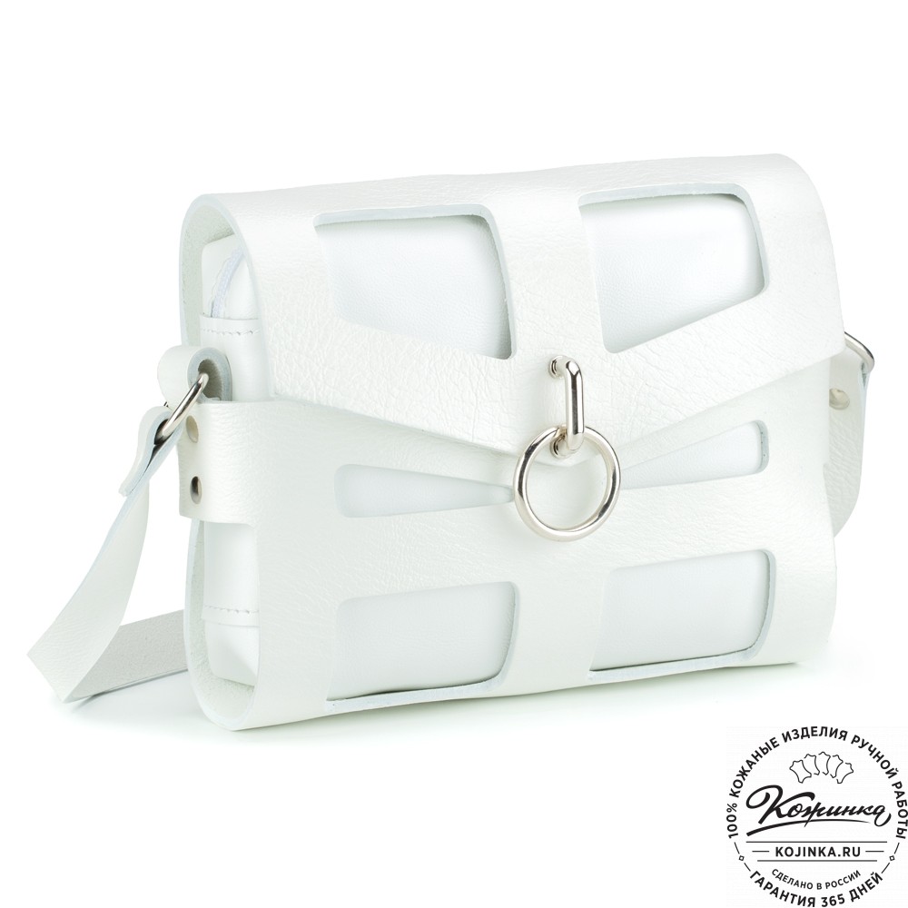 Женская кожаная сумка "Кортни" (белая) 