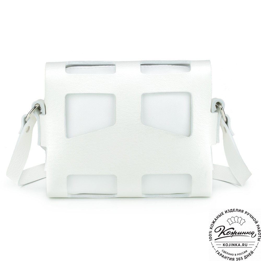 Женская кожаная сумка "Кортни" (белая) 