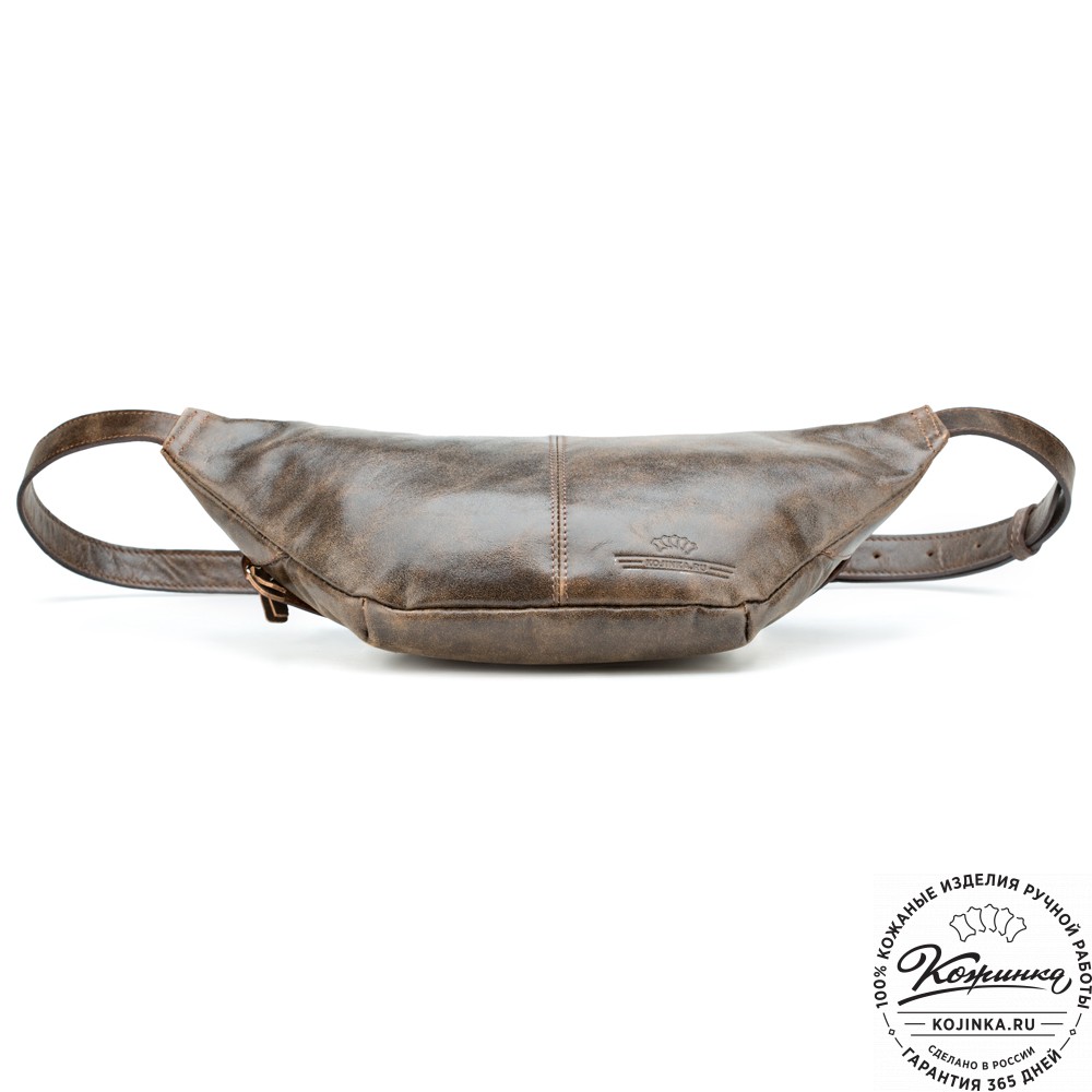 Кожаная сумка на пояс "Камиль" (коричневая наппа) 
