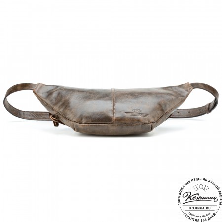 Кожаная сумка на пояс "Камиль" (коричневая наппа) 