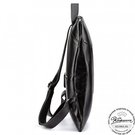 Кожаный рюкзак "Ария" (чёрный гладкая кожа)