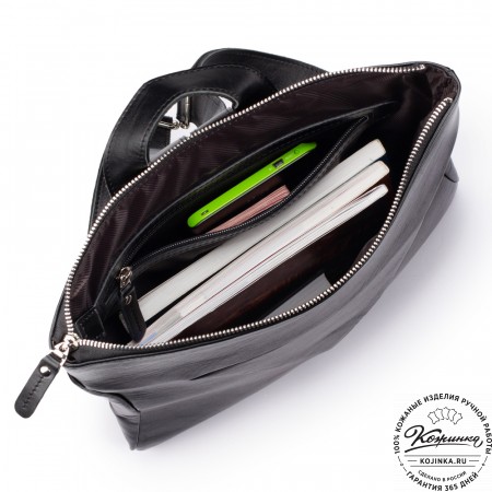 Кожаный рюкзак "Ария" (чёрный гладкая кожа)