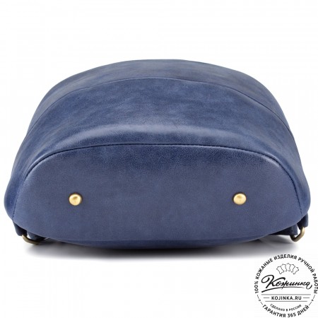 Кожаный рюкзак "Беверли" (синий)