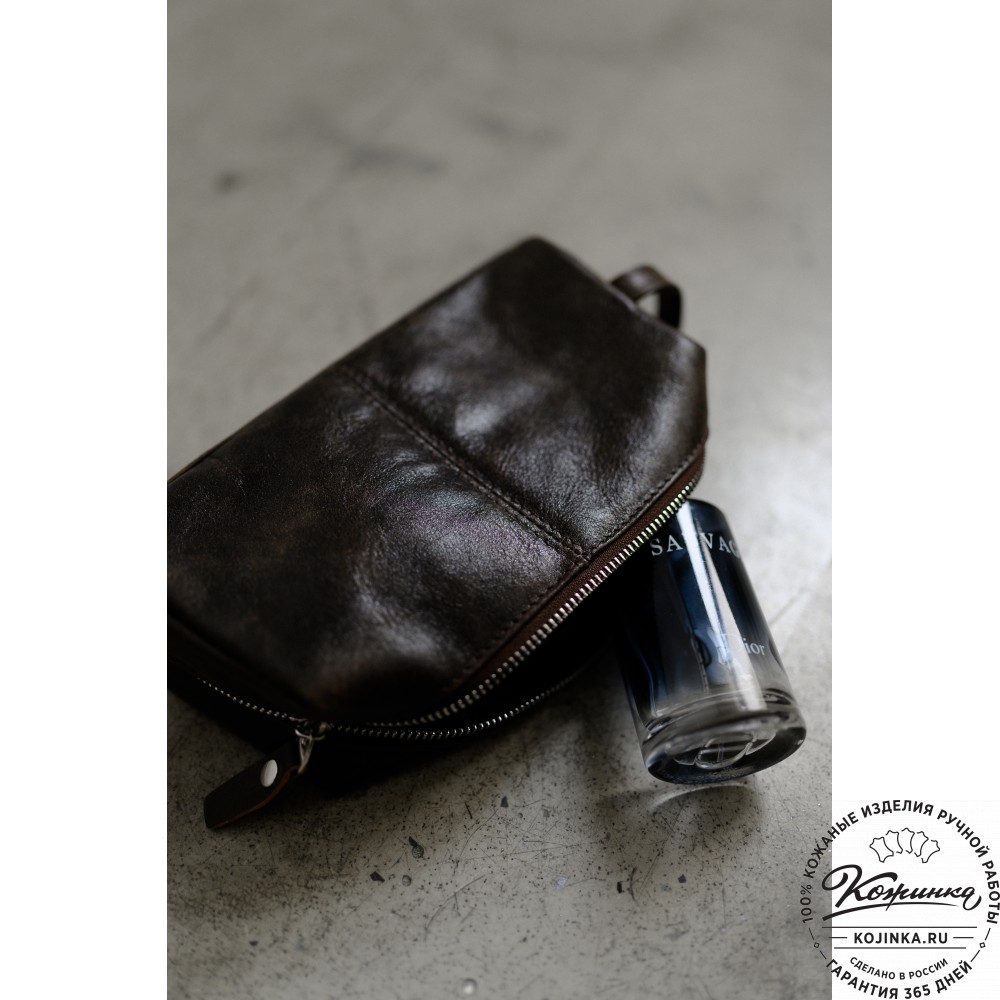 Кожаный несессер "Гремлин" (синий воск)