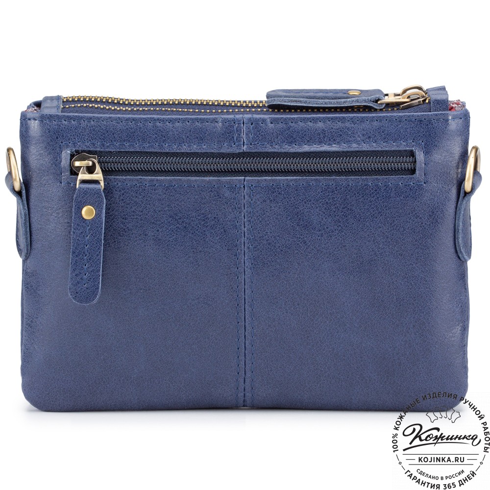 Женская кожаная сумка "Хельга" (синяя)