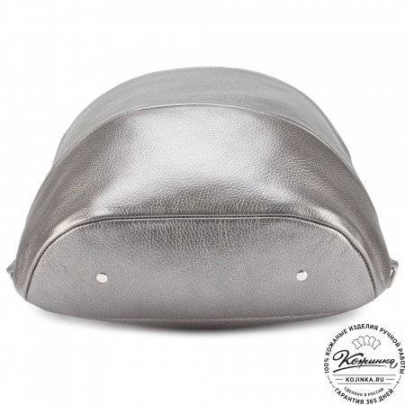 Кожаный рюкзак "Беверли" (серебро)