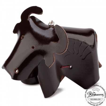 Кожаный брелок "Бычок" (коричневый)