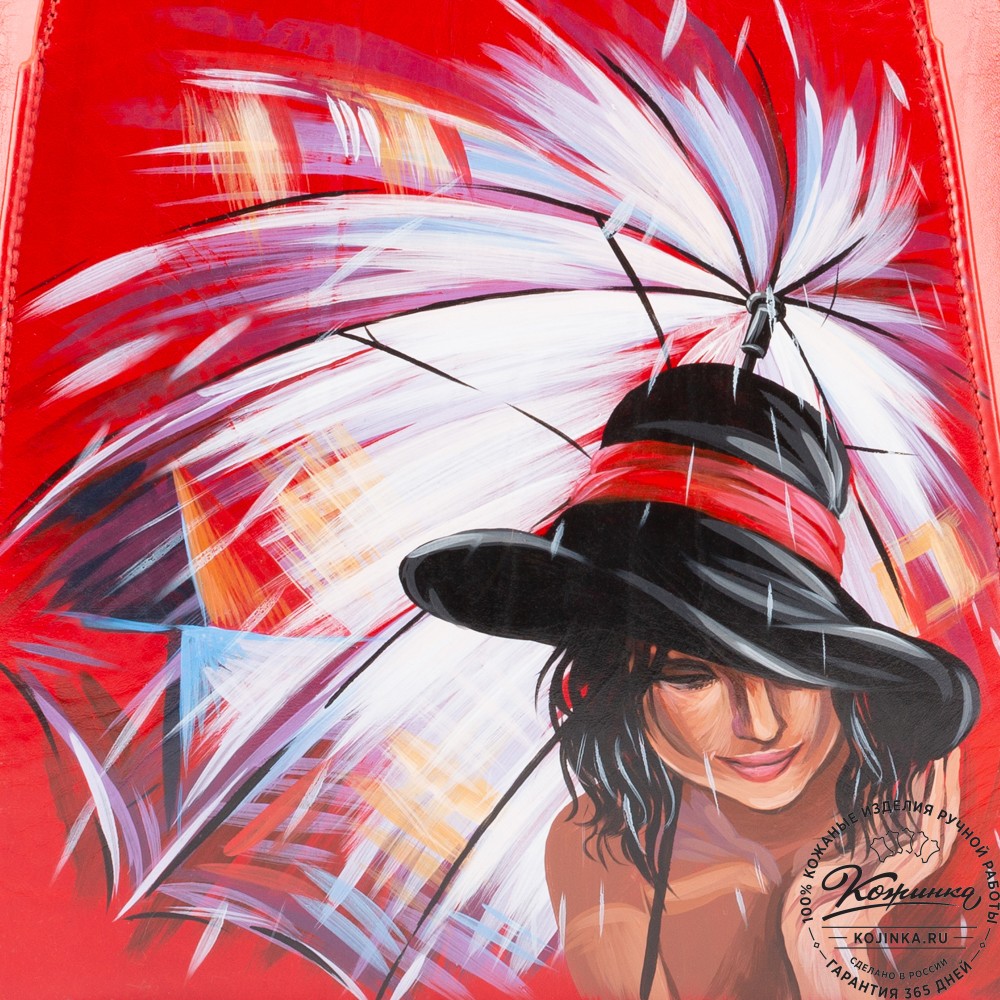 Женский кожаный рюкзак "Джорджия"  "В городе дождей" 