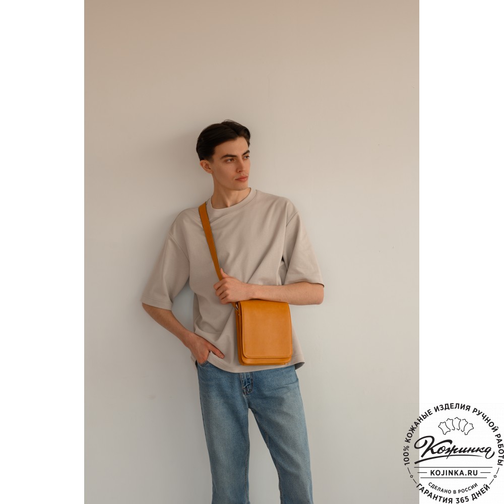 Мужская кожаная сумка "Таллин" (черная)