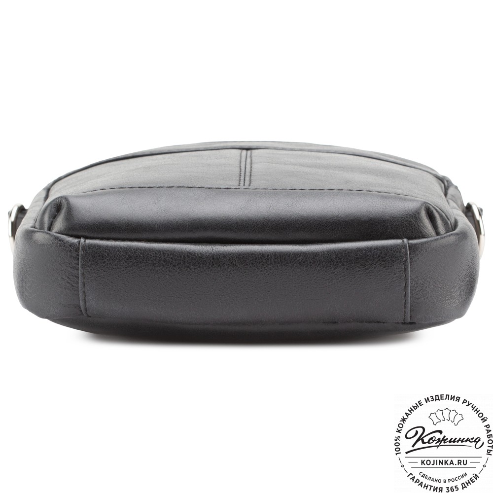 Мужская кожаная сумка "Вальтер" (чёрная)