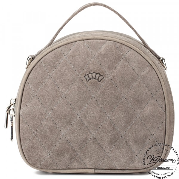 Женская кожаная сумка "Селин" (серая). фото 1