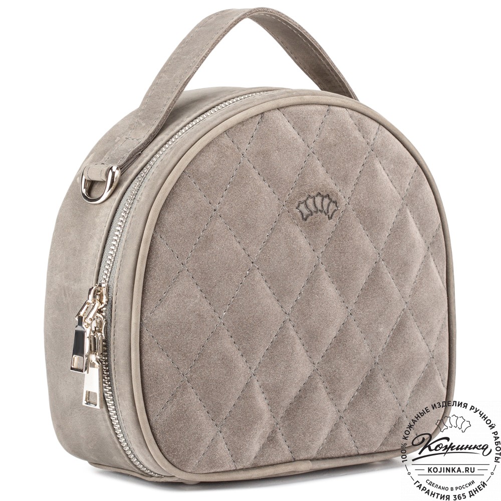 Женская кожаная сумка "Селин" (серая)