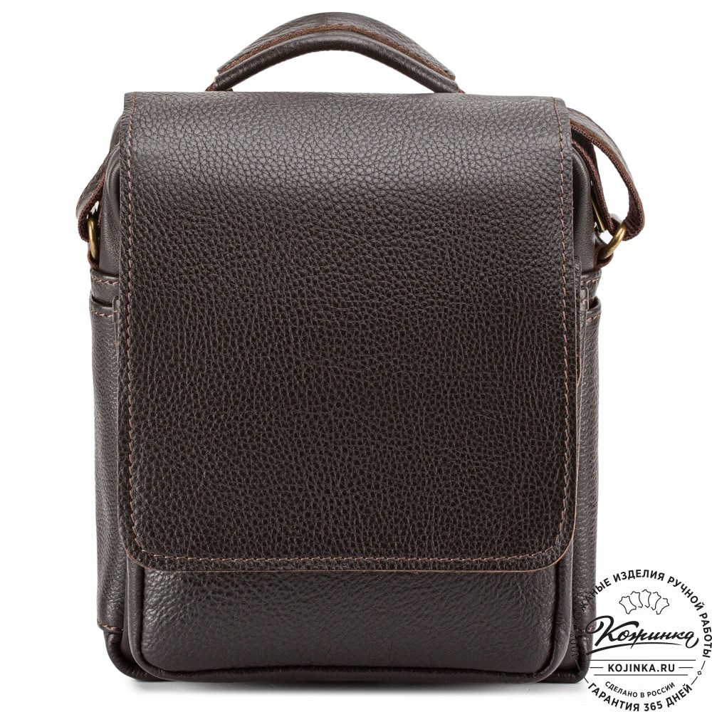 Кожаная сумка через плечо "Шерлок" (тёмно-коричневая)