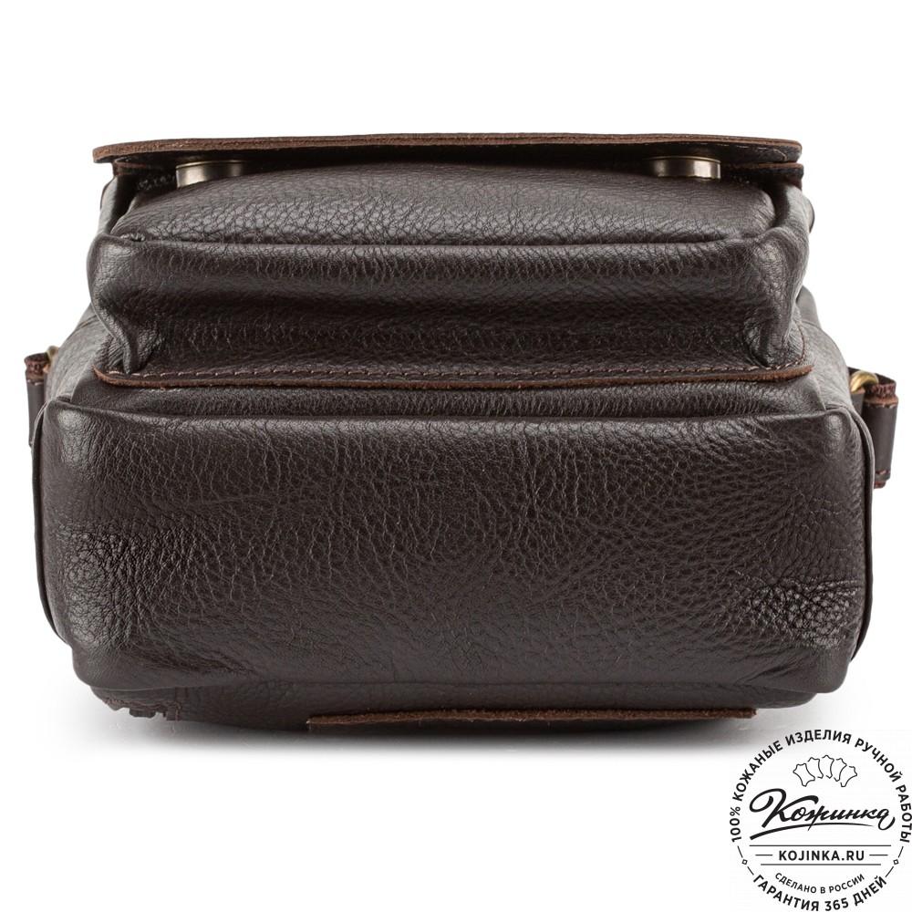 Кожаная сумка через плечо "Шерлок" (тёмно-коричневая)