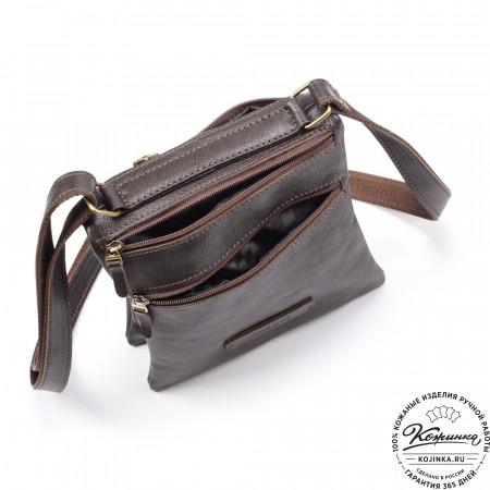 Кожаная сумка "Цезарь" (тёмно-коричневая)