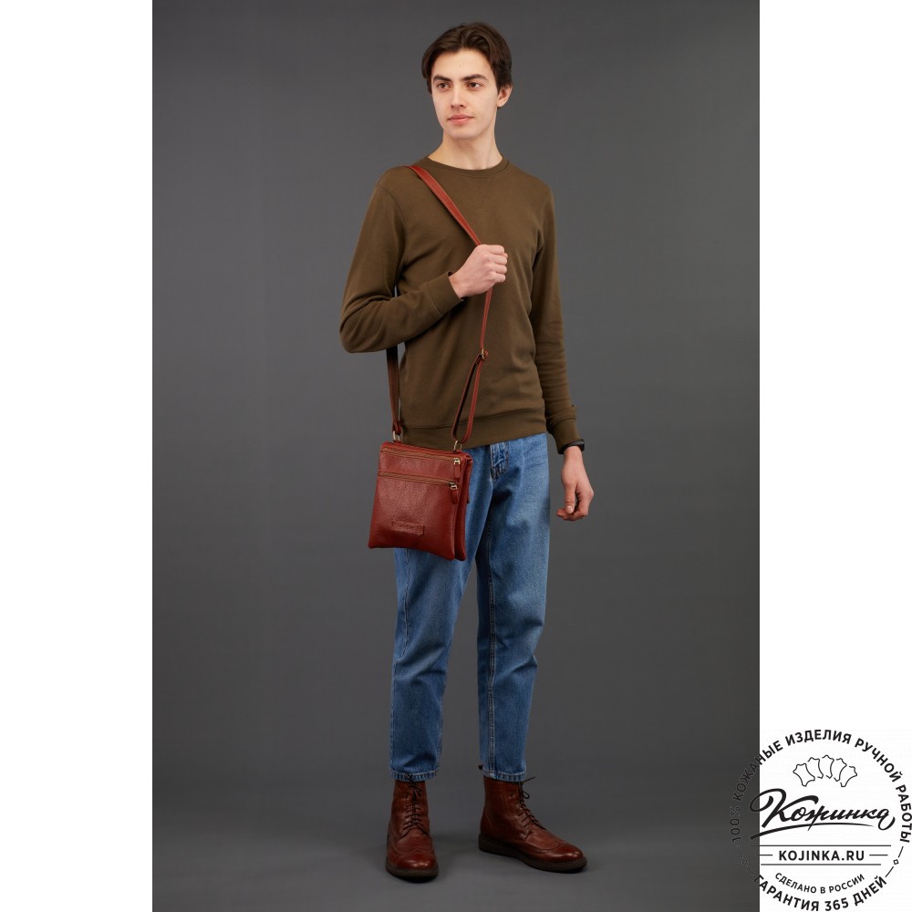 Кожаная сумка "Цезарь" (рыжая)