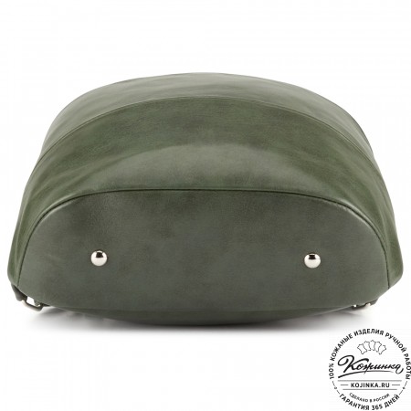 Кожаный рюкзак "Беверли" (зелёный)