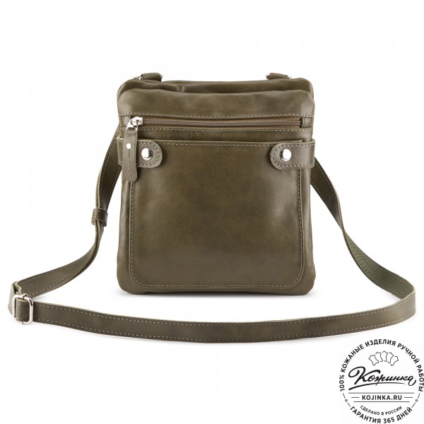 Кожаная сумка "Феликс" (хаки гладкая кожа) . фото 1