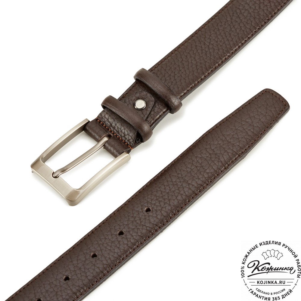 Кожаный ремень "Френсис" (тёмно-коричневый)