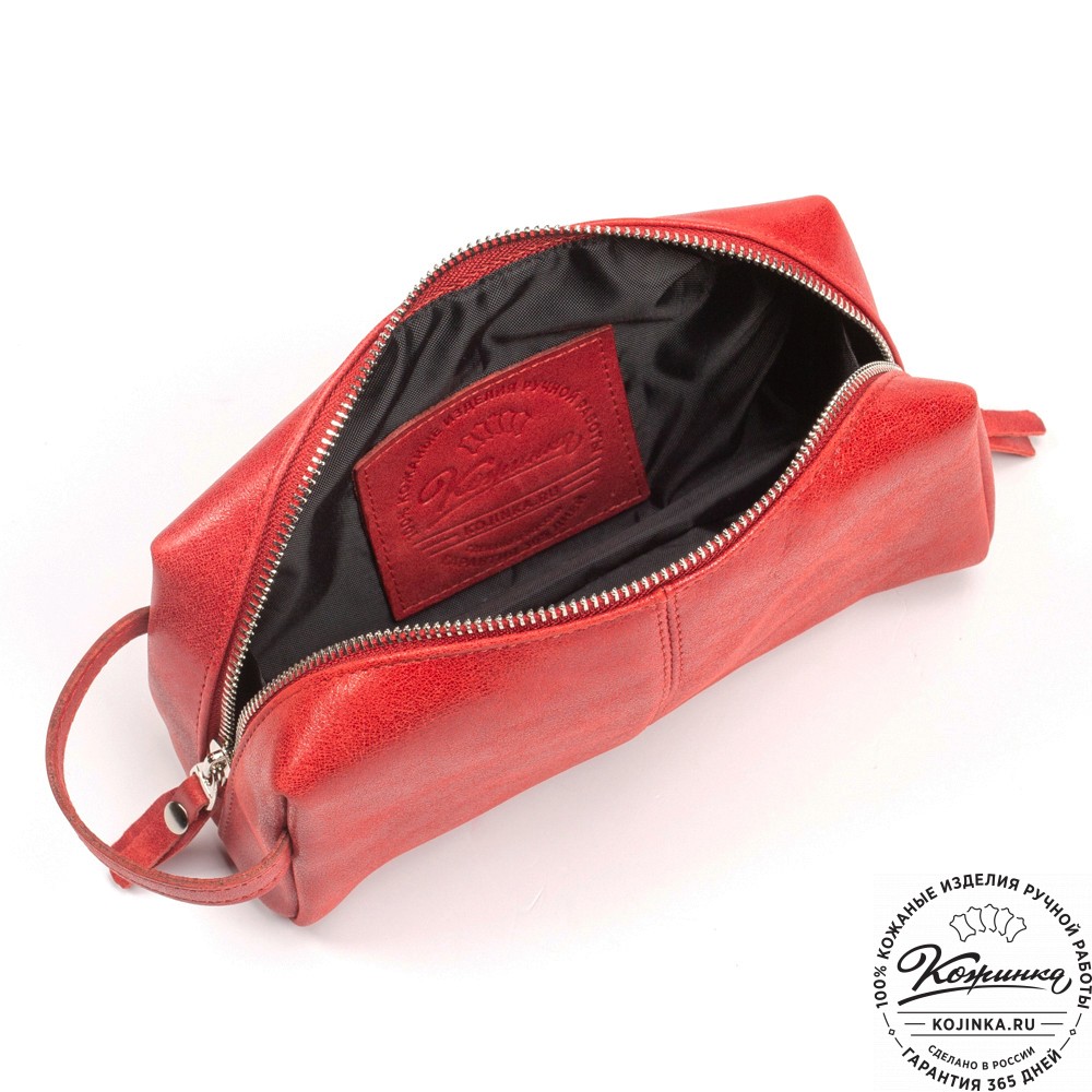 Кожаный несессер "Гремлин" (красный)