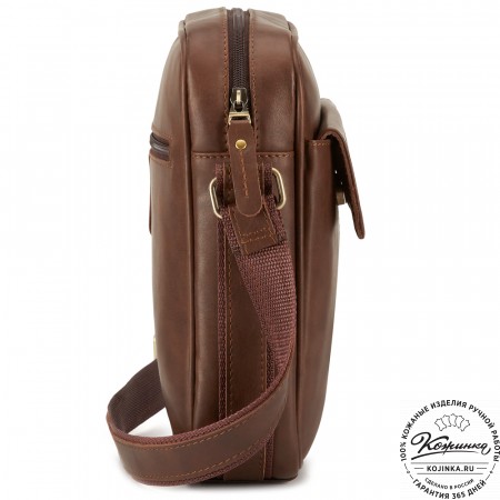 Кожаная сумка "Канада" (коричневая гладкая кожа)